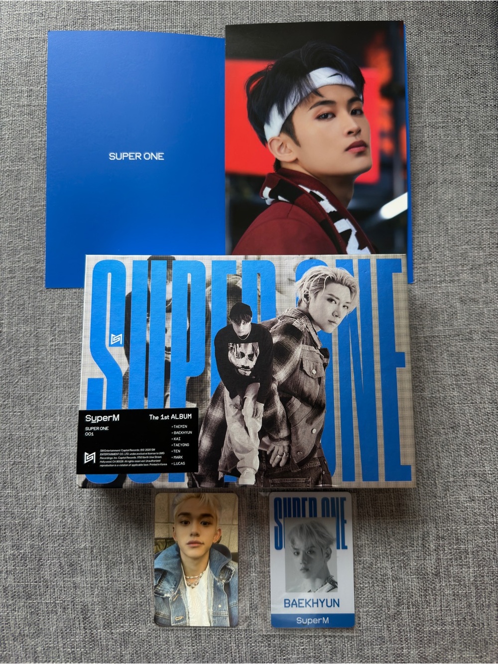 SuperM 1st Album 'Super One' [Unit C Ver. - KAI, TEN] Baekhyun ID, Mark postcard